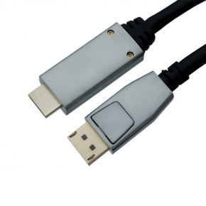 KCDPC009 Metal Plug DisplayPort 1.4 to HDMI 2.0 Cable