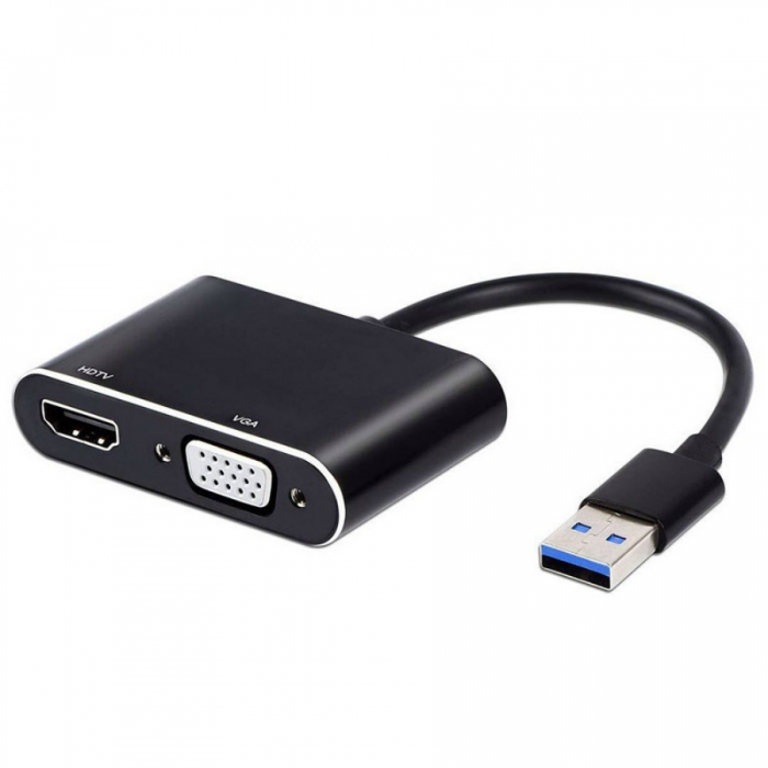 KCUB3010 USB3.0 to HDMI+VGA Converter Cable Metal Housing