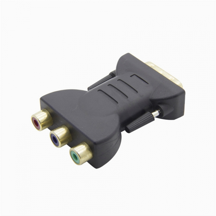 KCDVI006 DVI(18+1) Male to 3×RCA Female Adapter