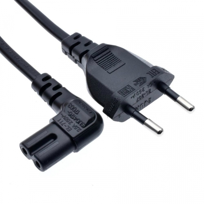 KCPCC006 Power Cable Euro Plug to Euro 8 Socket 90 Degree