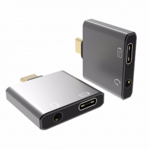 KCUAP035 Aluminum USB Type C to 3.5mm Audio+PD Converter