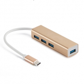 KCUAP037 USB Type C to 4×USB3.0 Hub Aluminum Housing