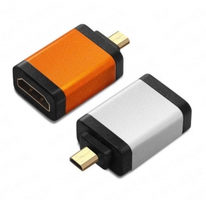 KCHAP020 Aluminum HDMI Micro D Male to HDMI A Female Adapter